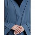 Front open abaya with piping work- French Blue Front open abaya with piping work- French Blue